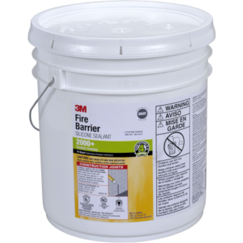 3M Fire Barrier Silicone Sealant 2000+ Gray 4.5 Gallon Drum (Pail)